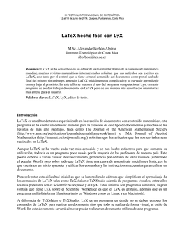 Latex Hecho Fácil Con Lyx