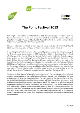 The Point Festival 2013
