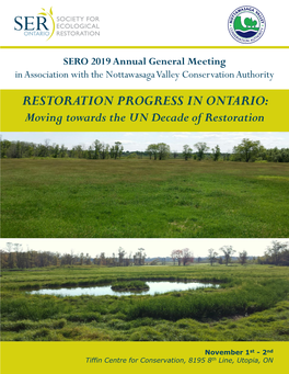 RESTORATION PROGRESS in ONTARIO: Moving Towards the UN Decade of Restoration