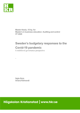 Sweden's Budgetary Responses to the Covid-19 Pandemic