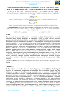 Effect of Piperonyl Butoxide on the Biological Activity Of