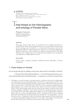 Article JOURNAL of CATALAN INTELLECTUAL HISTORY, Issues 7&8, 2014 | Print ISSN 2014-1572 / Online ISSN 2014-1564 DOI: 10.2436/20.3001.02.85 | P