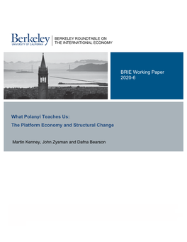 BRIE Working Paper 2020-6 What Polanyi Teaches Us: the Platform
