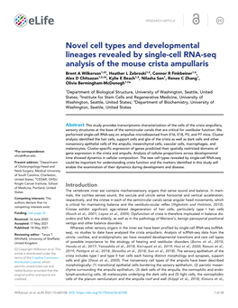 Novel Cell Types and Developmental Lineages Revealed by Single-Cell