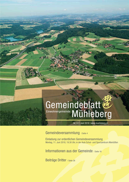 Gemeindeblatt Einwohnergemeinde Mühleberg