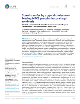 Binding NPC2 Proteins in Coral-Algal Symbiosis