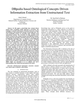 Dbpedia Based Ontological Concepts Driven Information Extraction from Unstructured Text