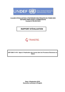 Rapport D'évaluation