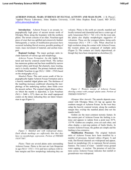 Acheron Fossae, Mars: Evidence of Fluvial Activity and Mass Flow