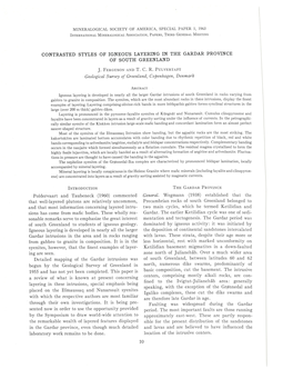 Contrasted Styles of Igneous Layering in the Gardar Province \ of South Greenland \ J