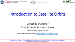 Introduction to Satellite Orbits
