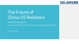 The Future of US-China Relations