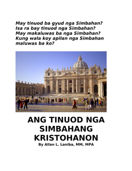 ANG TINUOD NGA SIMBAHANG KRISTOHANON by Allan L