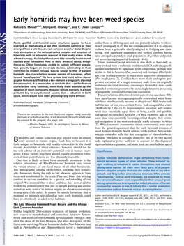 Early Hominids May Have Been Weed Species