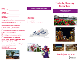 Louisville, Kentucky Spring Tour