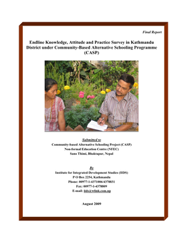 Endline Knowledge, Attitude and Practice Survey in Kathmandu District Under Community-Based Alternative Schooling Programme (CASP)