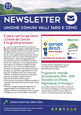 Newsletter Unione Comuni Valli Taro E Ceno