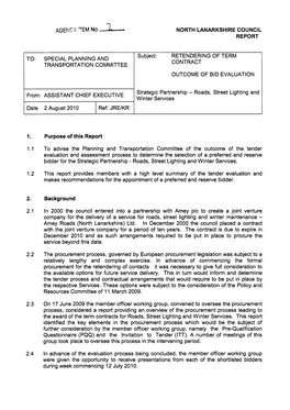 Retendering of Term Contract Outcome of Bid