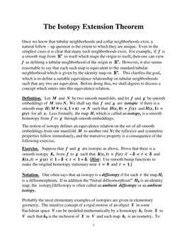 The Isotopy Extension Theorem