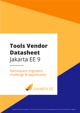 Tools Vendor Datasheet Jakarta EE 9