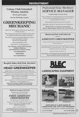 Greenkeeping Mechanic