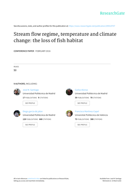 Stream Flow Regime, Temperature and Climate Change: the Loss of Fish Habitat