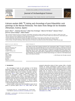 Calcium Oxalate AMS 14C Dating and Chronology of Post-Palaeolithic Rock Paintings in the Iberian Peninsula