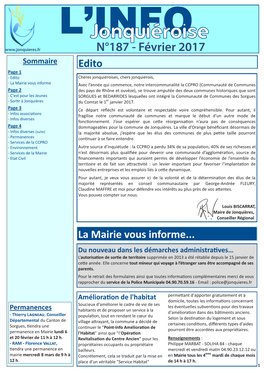 Edito La Mairie Vous Informe