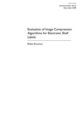 Evaluation of Image Compression Algorithms for Electronic Shelf Labels
