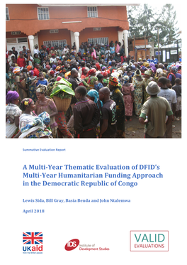 A Multi-Year Thematic Evaluation of DFID's Multi-Year Humanitarian