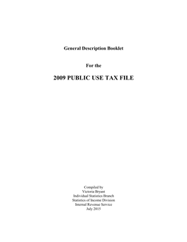 2009 Public Use Tax File