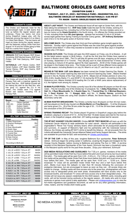 Orioles Game Information • August 26, 2008