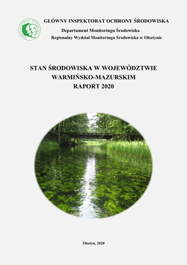 Stan Środowiska W Województwie Warmińsko-Mazurskim Raport 2020