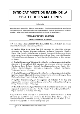 Syndicat Mixte Du Bassin De La Cisse Et De Ses Affluents