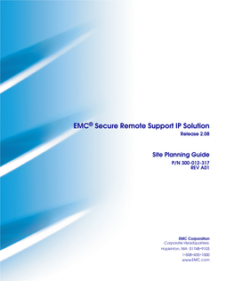 EMC Secure Remote Support IP Solution 2.08 Site Planning Guide