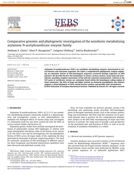 Comparative Genomic and Phylogenetic Investigation of the Xenobiotic Metabolizing Arylamine N-Acetyltransferase Enzyme Family