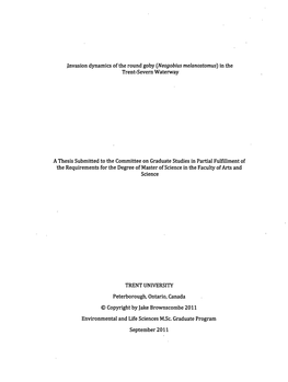 Invasion Dynamics of the Round Goby {Neogobius Meianostomus) in the Trent-Severn Waterway