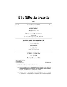 The Alberta Gazette