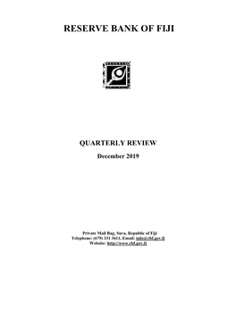 RESERVE BANK of FIJI QUARTERLY REVIEW December