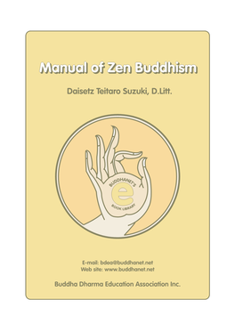 Manual of Zen Buddhism: Introduction