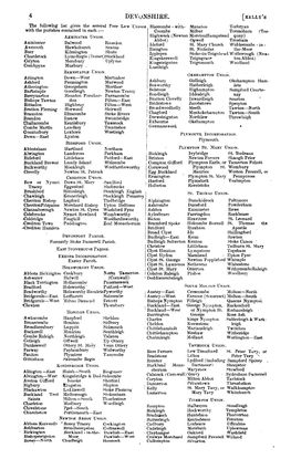 Devonshire. (KELLY's • the Following List Gives the Several Poor Law Unions