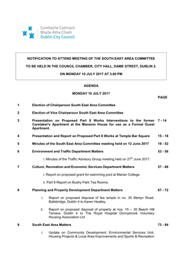 (Public Pack)Agenda Document for South East Area Committee, 10/07