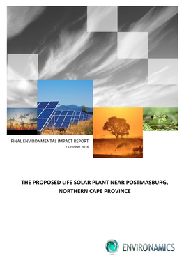 The Proposed Life Solar Plant Near Postmasburg, Northern Cape Province