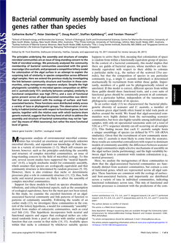 Bacterial Community Assembly Based on Functional Genes Rather Than Species