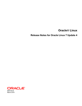 Oracle® Linux Release Notes for Oracle Linux 7 Update 4