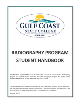 Radiography Program Student Handbook