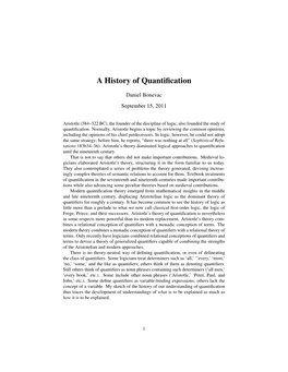 A History of Quantification