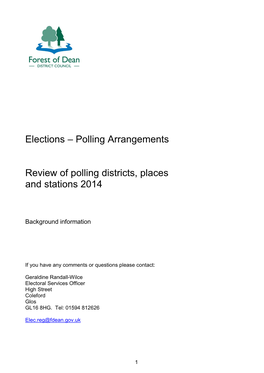 Elections – Polling Arrangements