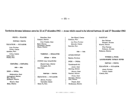 Territoires Devenus Indemnes Entre Les 22 Et 27 Décembre 1961 — Areas Which Ceased to Be Infected Between 22 and 27 December 1961
