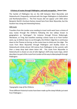 A History of the Routes Through Piddington